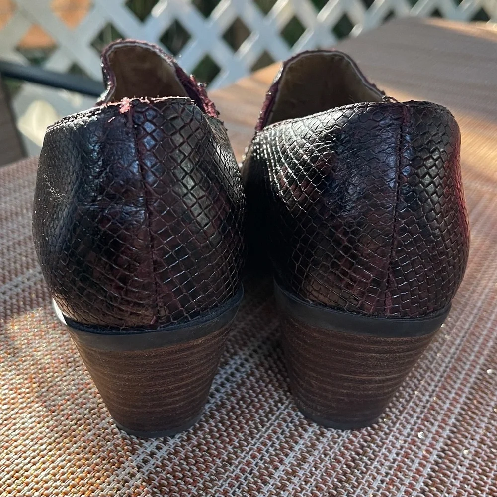 Lucky Brand Tabea Snake Print Booties | 7.5 | Leather